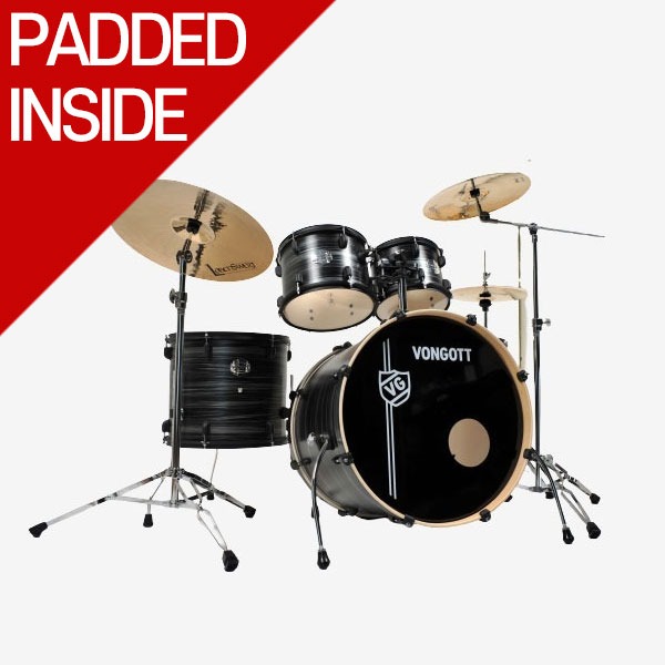 Hybrid Drum Set VONGOTT XRP18-PAD Poplarwood 18-Inch Base 5-cylinder Drum Set Black 029994