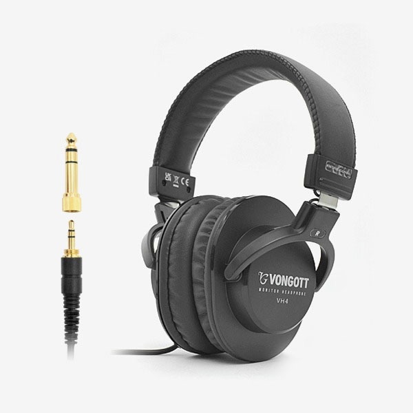 (Sent mid-June pre-order product) Adopts a neodymium magnet driver with good mid- to low-pitched sound VONGOTT VH4 monitor headphones 3-meter cable gender φ 40mm 030032
