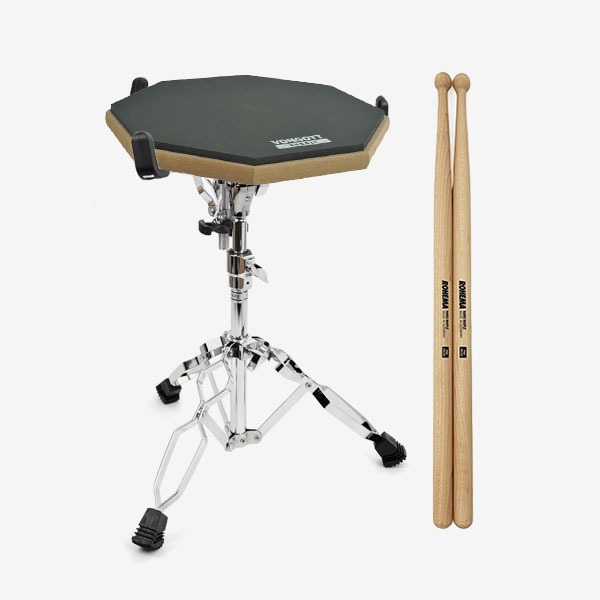 Drummer required item Advanced 3 types P3S3K German ROHEMA padstick VONGOTT Low-noise bubble pad SS125 Snare stand configuration 030873